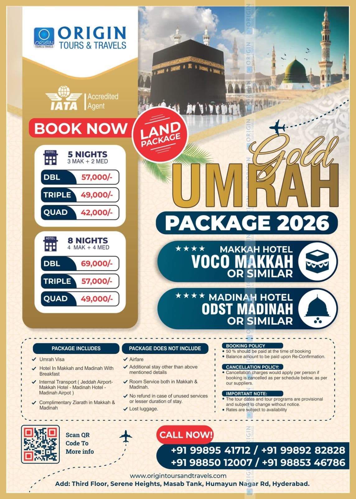 ORIGIN Gold Umrah Land Package – 5 Nights