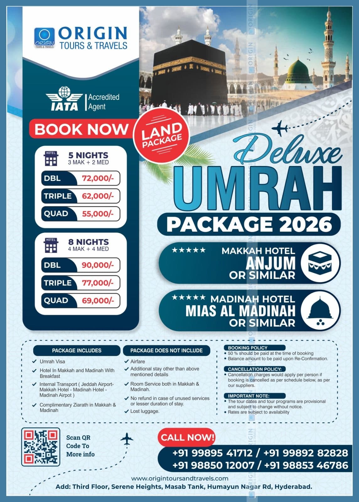 ORIGIN Deluxe Umrah Land Package – 5 Nights